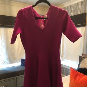 Fuchsia V-neck Milly Dress